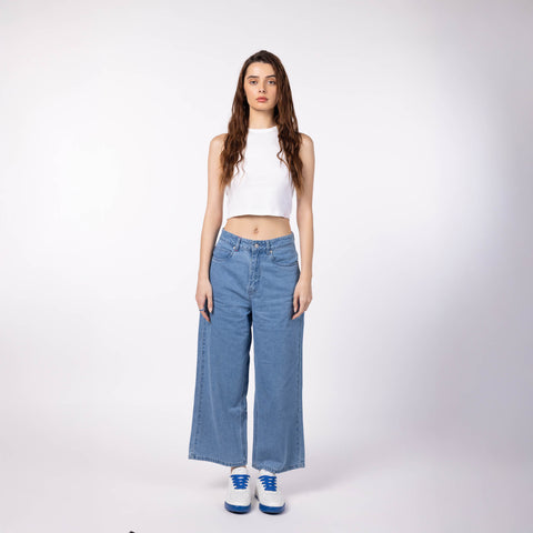 Women's Ribbed Crop Top - White
