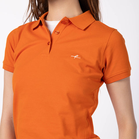 Women's Pique Polo - Pumpkin