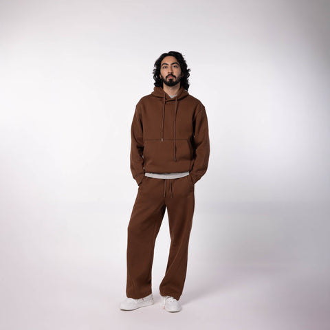 Straight Fit Sweatpants - Chocolate Brown