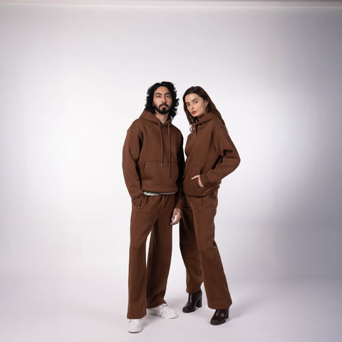 Straight Fit Sweatpants - Chocolate Brown