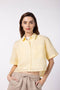 Women's Oversized Crop Shirt - Butter Yellow