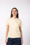Women's Round Neck Gold Finish T-Shirt - Butter Yellow