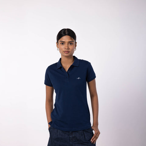 Women's Pique Polo - Dark Blue