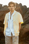 Unisex Half Sleeves Notch Collar Shirt- Butter Yellow
