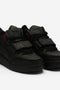 Black Leather Mid Top Sneaker