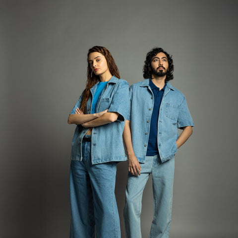 Denim Shirt Jacket - Blue