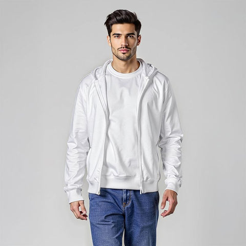 Men's French Terry Hoodie - White