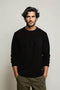 Men's French Terry Embossed Sweatshirt - Black