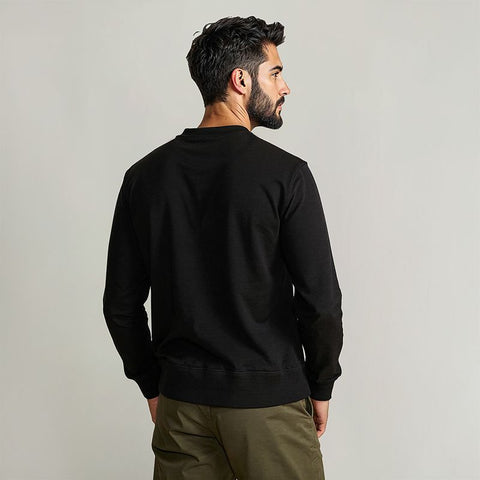 Men's French Terry Embossed Sweatshirt - Black
