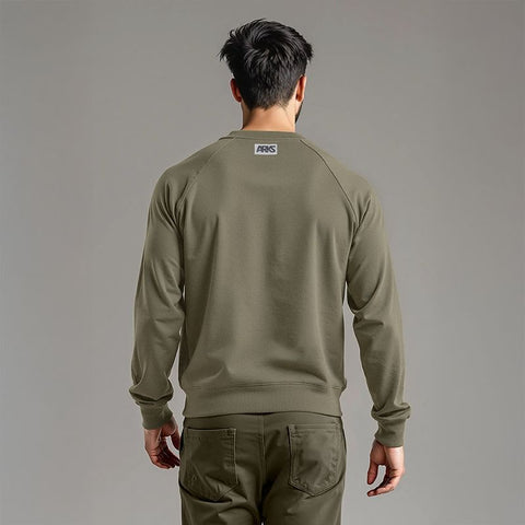 Men's French Terry Raglan Sleeve Sweatshirt - Olive