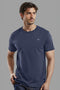 Men's Cotton Jersey Roundneck T-Shirt - Navy Blue