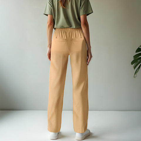 Women's Embossed French Terry Joggers - Beige