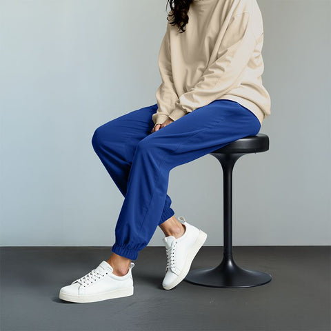 Women's French Terry Joggers - Navy Blue
