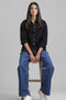 Women's Cotton Twill Shacket - Black