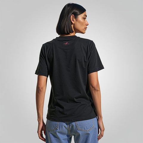 Women's Cotton Jersey Roundneck T-Shirt - Black