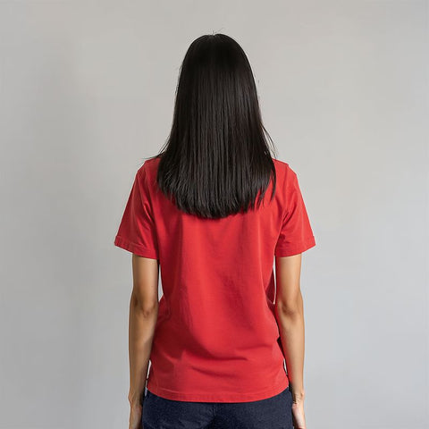 Women's Cotton Jersey Roundneck T-Shirt - Red