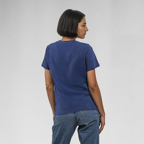 Women's Slub Jersey Henley T-Shirt - Dark Blue