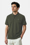 Men's Cotton Honeycomb Polo T-Shirt T-Shirt - Olive