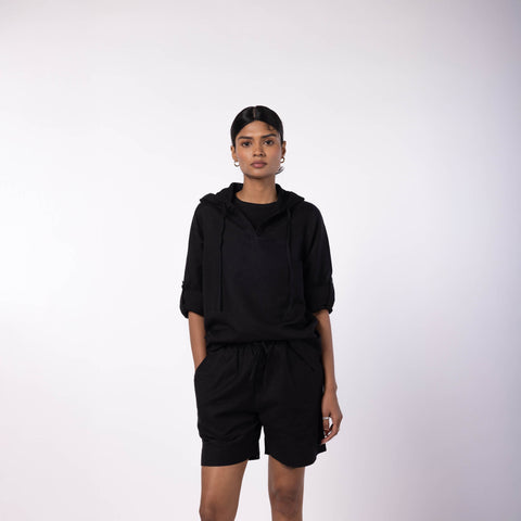 Women's Hooded Shirt - Black