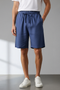 Men's Linen Blend Shorts - Dark Blue