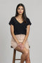 Women's Flatknit Kaftan Top - Black