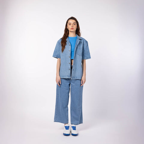 Denim Shirt Jacket - Blue