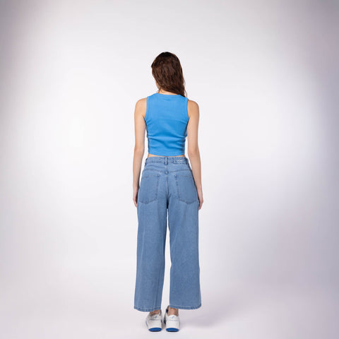 Women's Wide Leg Jeans - Blue