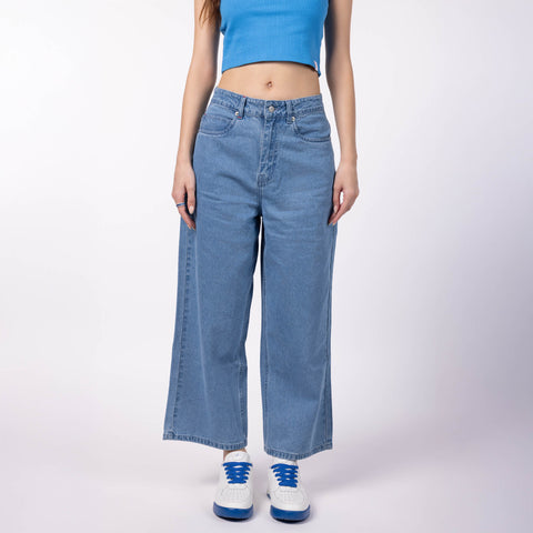 Women's Wide Leg Jeans - Blue