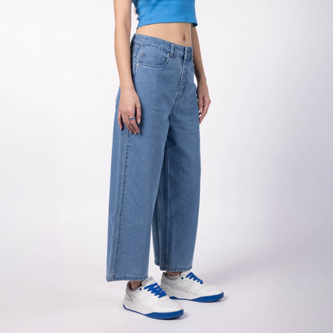 Women's Wide Leg Jeans - Blue