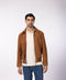 Suede Leather Jacket - Camel Brown