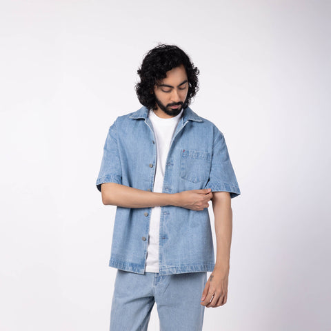 Denim Shirt Jacket - Blue