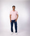 Men's Cotton Honeycomb Polo  T-Shirt - Powder Pink