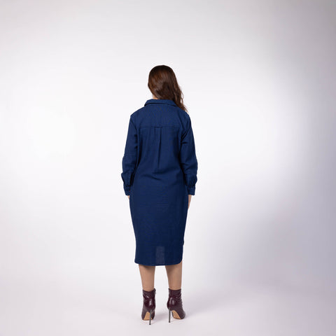 Women's Cotton Indigo Denim Dress Shirt
