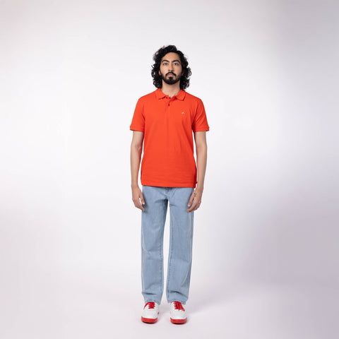 Men's Pique Polo - Red