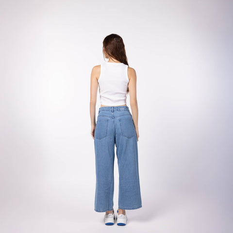 Women's Ribbed Crop Top - White
