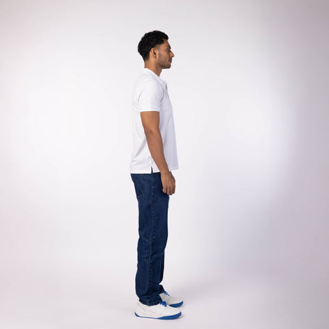 Men's Pique Polo - White