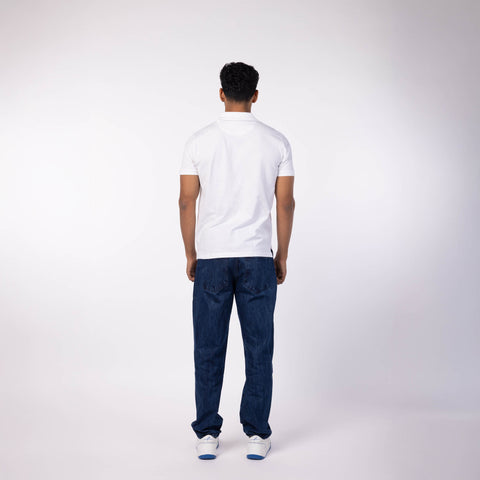 Men's Pique Polo - White