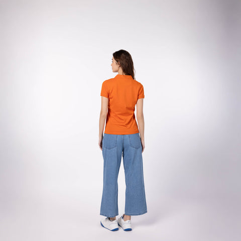 Women's Pique Polo - Pumpkin
