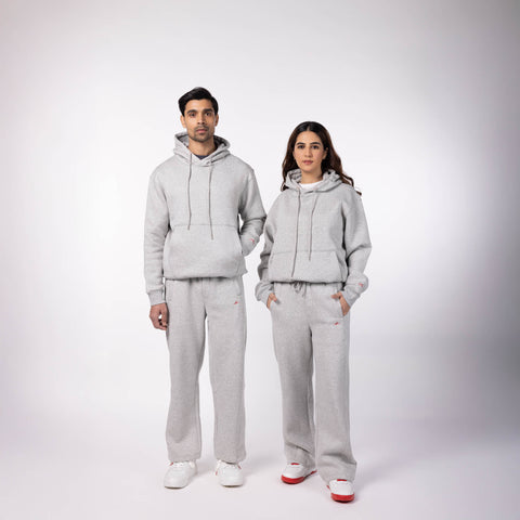 Straight Fit Sweatpants - Grey Melange