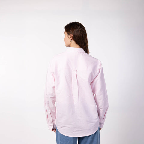Cotton Oxford Stripe Shirt - Pink