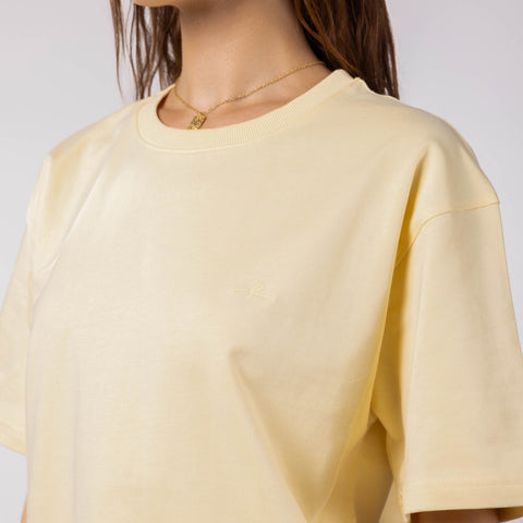 Unisex Oversized Round Neck T-Shirt  - Butter Yellow