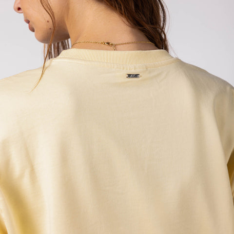 Unisex Oversized Round Neck T-Shirt  - Butter Yellow