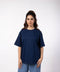 Unisex Oversized Round Neck T-Shirt  - Dark Blue