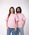 Unisex Oversized Round Neck T-Shirt  - Powder Pink