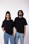 Unisex Oversized Round Neck T-Shirt  - Black