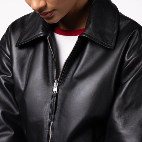 Leather Reversible Jacket - Black
