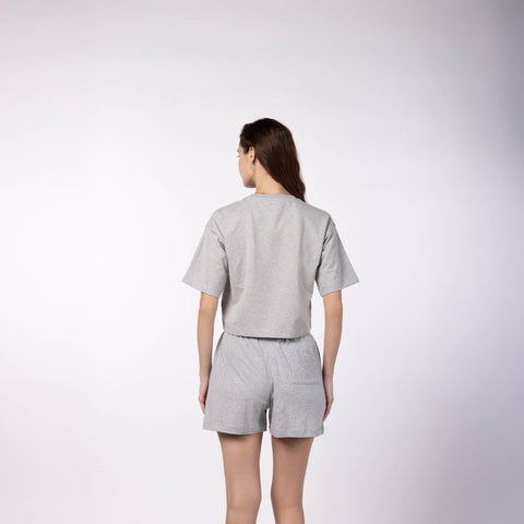 Women's Crop T-Shirt - Grey Melange