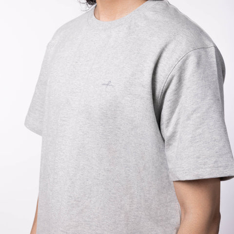 Unisex Oversized Round Neck T-Shirt  - Grey Melange