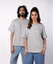 Unisex Oversized Round Neck T-Shirt  - Grey Melange
