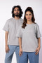 Unisex Oversized Round Neck T-Shirt  - Grey Melange